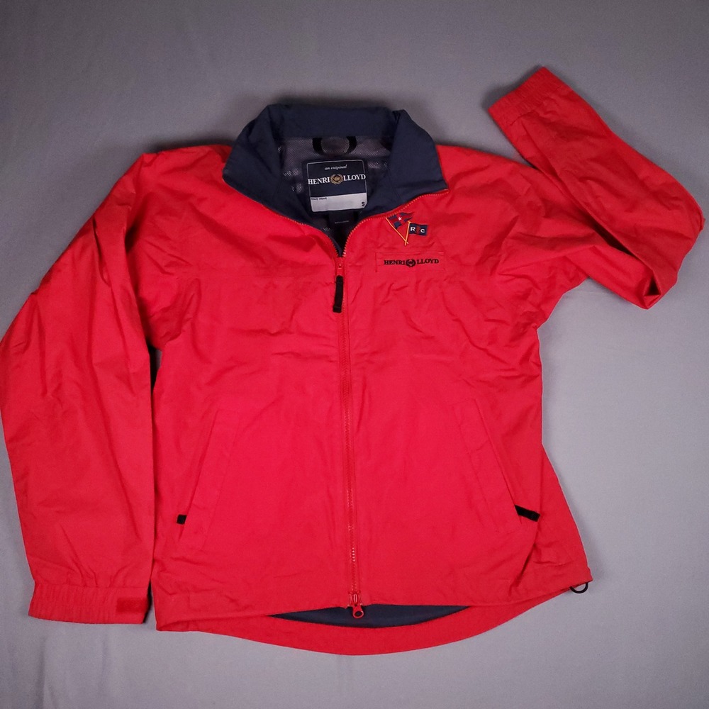 Henri Lloyd Sailing Jacket Mens Small Red Windbreaker Full Zip Mesh Lined